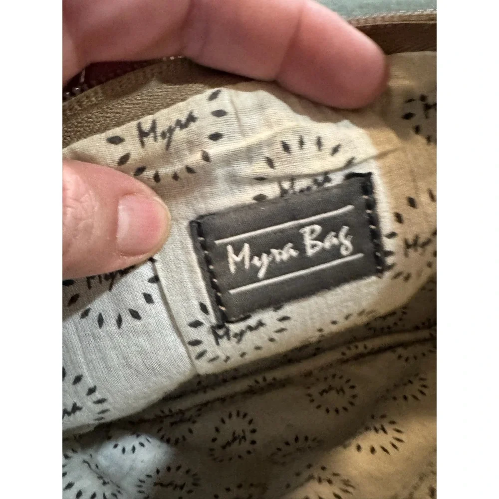 Myra Bag‎ Leather Tooled Canvas Clutch Wristlet Tassel Zipper Pouch Boho